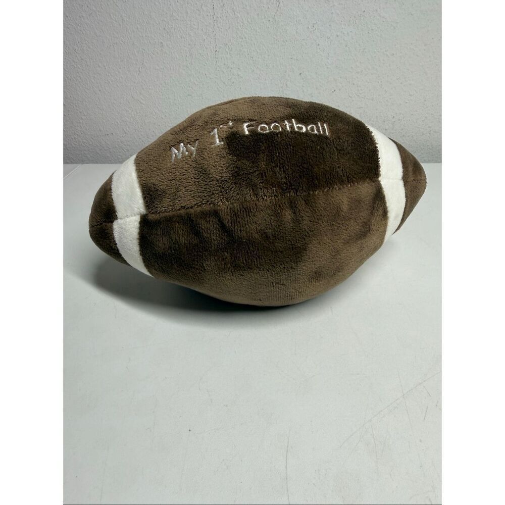 Kellytoy My First Football Baby Plush Rattle Toy Brown White 9 Inch